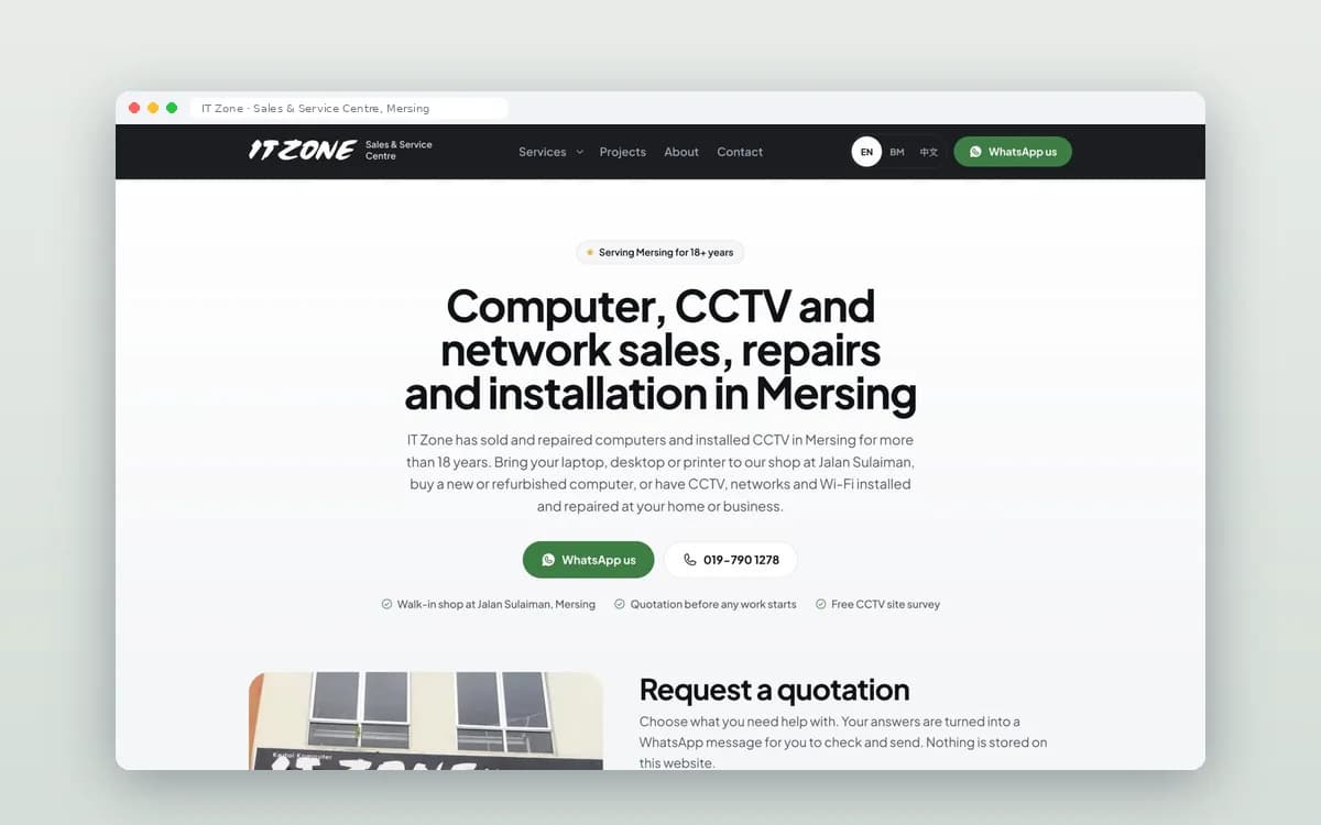 IT Zone Sales & Service Centre — Computer, CCTV & network services